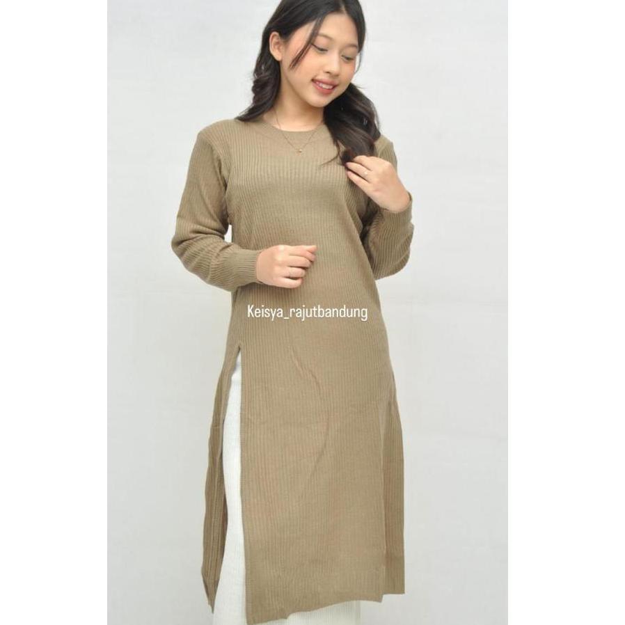 PREMIUM Atasan Wanita Tunik Knit Rajut Zanna KEKINIAN