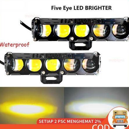 WESLEY Lampu Sorot Led SQL 5 /6 Mata Premium Super Terang 75 Watt 12-24 Volt Arus DC / Lampu Sorot M