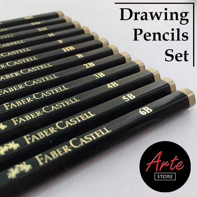 Pensil Gambar Set - Pensil Faber Castell Set - Graphite Pencil