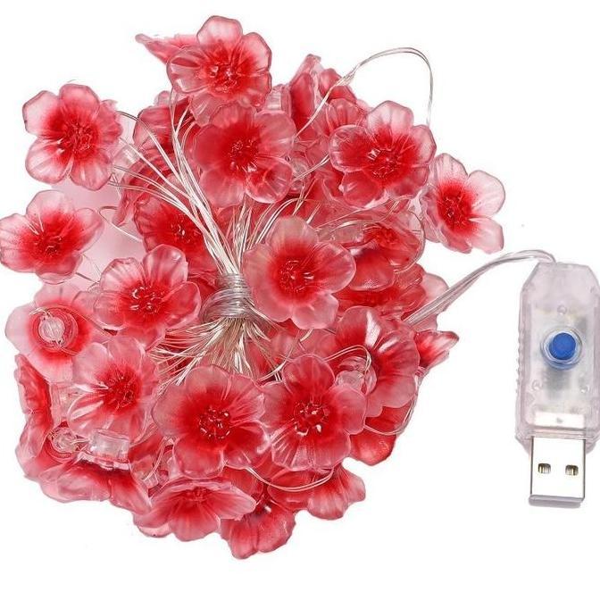 TERLARIS LAMPU DEKORASI KAMAR TIDUR BERWARNA PINK / LAMPU SAKURA USB  /LAMPU DEKORASI KAMAR TIDUR BE