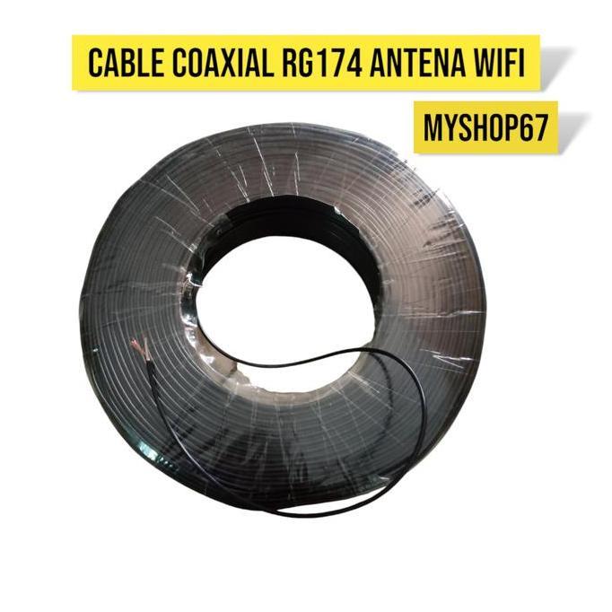 AONI Kabel Coaxial RG174 router Antena Wifi Warna Hitam ( Eceran Permeter )