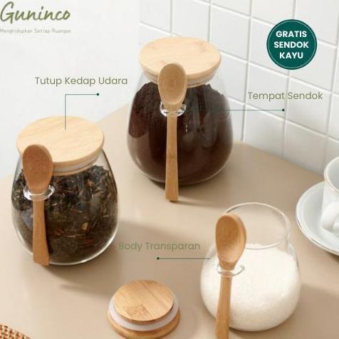 TOBU TOPLES BUMBU GULA KOPI TEH / TOPLES KACA DENGAN TUTUP FREE SENDOK *