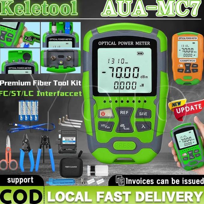 DUDLEY AUA-MC7 Toolkit Fiber Optik Set Serat Alat Ftth Tool Kit Set Lengkap Power Set Alat Cek Redam