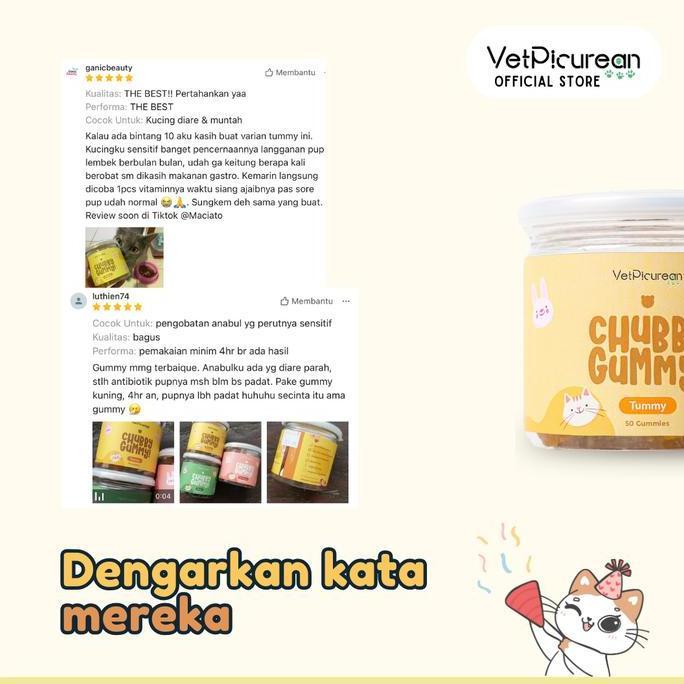 Promo Vetpicurean Chubby Gummy Tummy | Vitamin Anjing Kucing untuk Diare - SuperFood Pencernaan Disk