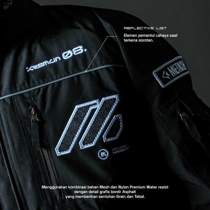 TERLARIS KREMLIN Jacket Black Biker Cyberpunk Motor - METACRUSH V.2 - HITAM gratis ongkir