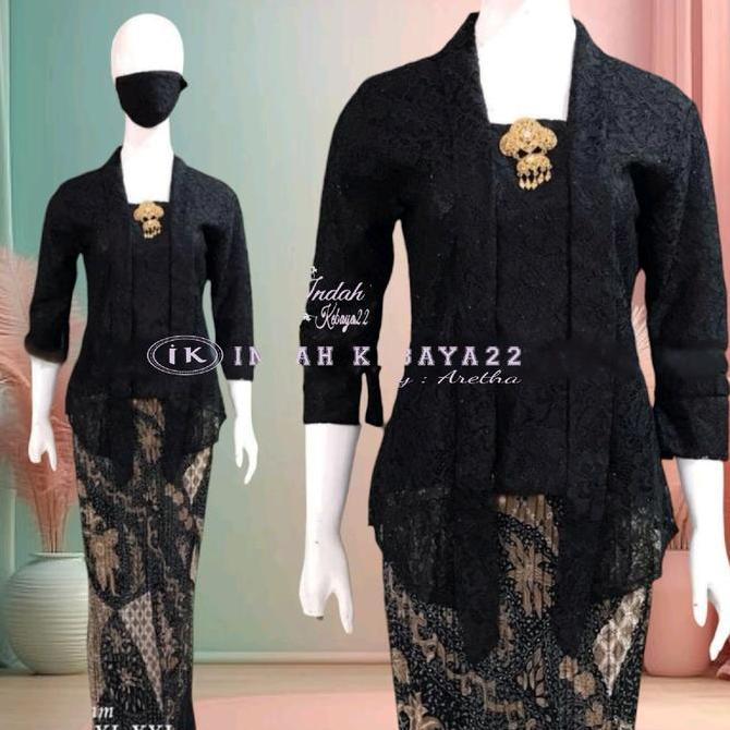 Setelan Kebaya Brokat Kutubaru Elegan Modern Atasan Baju Kebaya Wanita Remaja Kondangan Lamaran Pest
