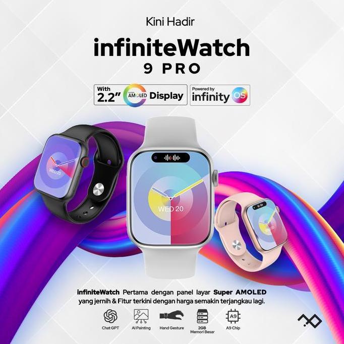 Pamilavast - infiniteSpace infiniteWatch 9 Pro Black Edition Jam Tangan Pintar dengan Layar 2.0" HD 
