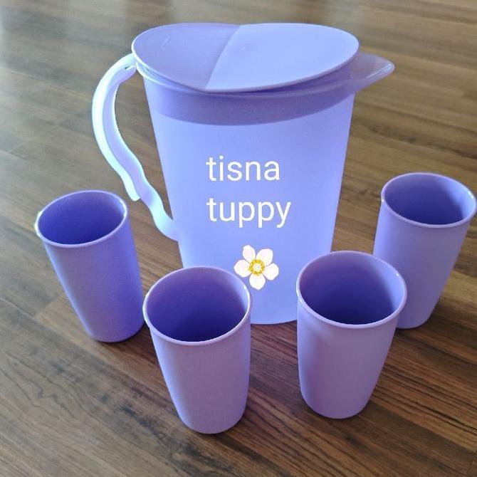 pitcher 2 liter pitcher 2liter teko tupperware dan gelas 4pc