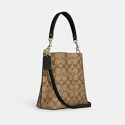 cuci gudang coach mollie bucket bag 22 in signature canvas coach tas bahu wanita coach tas selempang