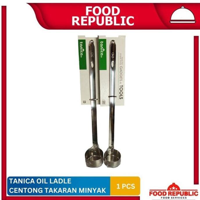 TERLARIS TANICA OIL LADLE STAINLESS STEEL CENTONG TAKAR MINYAK 20 ML DAN 30 ML