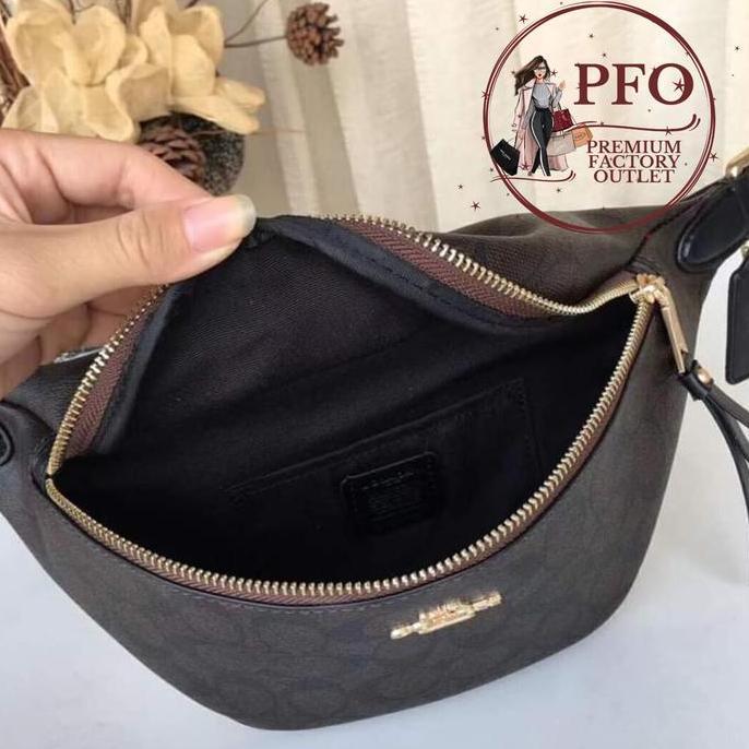 New READY STOCK TAS F48740 Belt Bag Waist Signature Canvas Mahogany