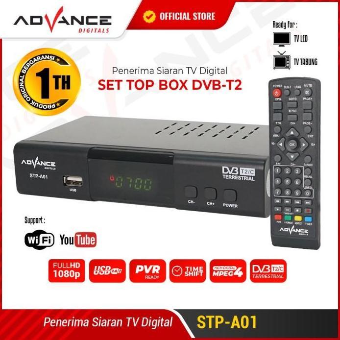 Advance STP-A01-Set Top Box TV Digital DVB-T2 Tuner WIFI Youtube