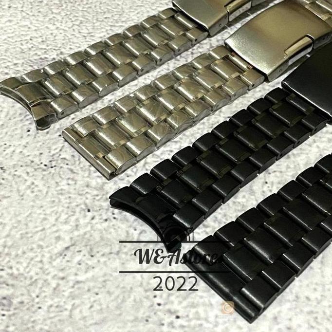 Strap Tali Jam Tangan Rantai Full Stainless Lurus Curve 18 20 22 24 mm