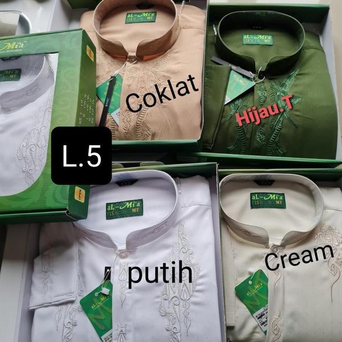 BIG SIZE Baju koko pria al-mia jumbo besar dewasa lengan panjang putih