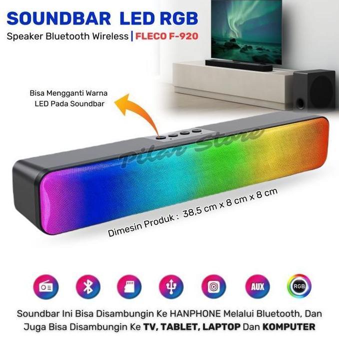 TERLARIS FLECO F-920 Bluetooth Speaker Bass RGB LED soundbar Speaker Bluetooth Bass RGB FLECO F-920