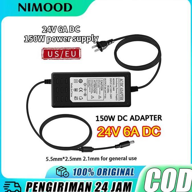 Adaptor 24V 6A / Adaptor 24 Volt 6 Ampere DC24V 6A Adaptor US/EU Plug 150W Power Supply Transformer 
