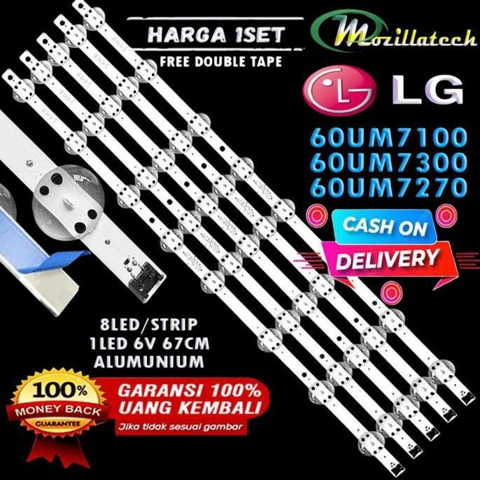 TERLARIS BACKLHT LG 60UM7100 60UM7300 60UM7270 60UM7100PTA 60UM7300 60UM7270 8LED/STRIP 1LED 6V 67CM