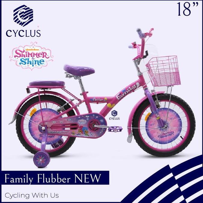 Sepeda Mini Anak Perempuan Family Flubber 18 Inch Keranjang