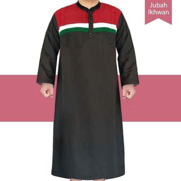 Gamis Putih Palestina pria dewasa fashion pria muslim, jubah pria pale
