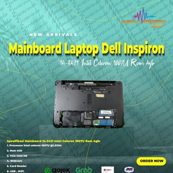 Mainboard Laptop Dell Inspiron 14-3421 Intel Celeron 1007U Ram 4gb