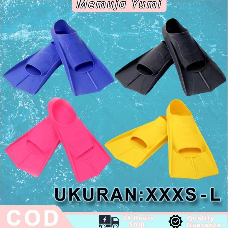 Kaki Katak Warna Solid Silicone Fin Renang Diving Sepatu Renang Fin Diving Alat Bantu Renang  Snorke