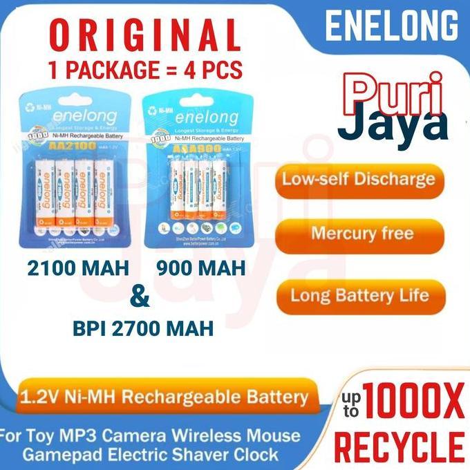 Mehose- Rechargeable Battery Enelong Bpi Aa Aaa Baterai Cas Isi Ulang 900Mah 2100Mah 2400Mah 2700Mah