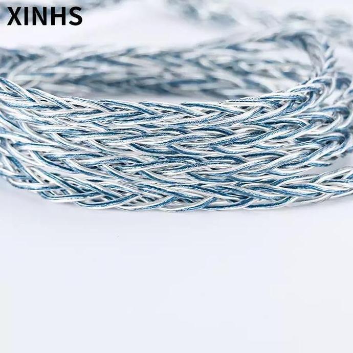 Xinhs Rainbow Blue With Mic 8 Core Silver Plated Iem Upgrade Cable