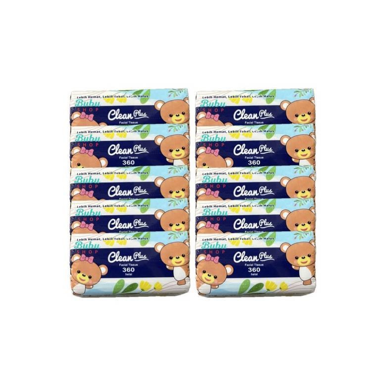 ( PAKET 10 ) Tissue facial clean plus 360 helai ( 10 pcs ) CLEANPLUS 360 HELAI