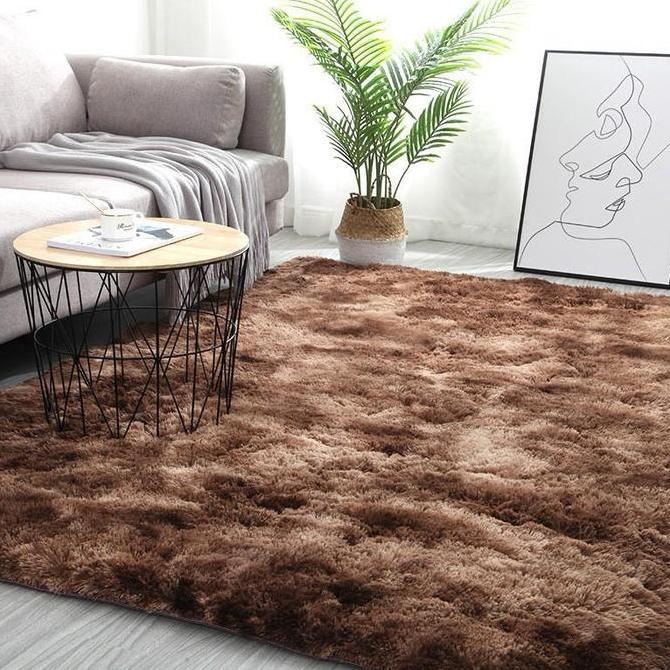 [Cod] Buynow - 200X200 Karpet Bulu Ombre Lembut Tebal Bulu 4Cm Karpet Lantai
