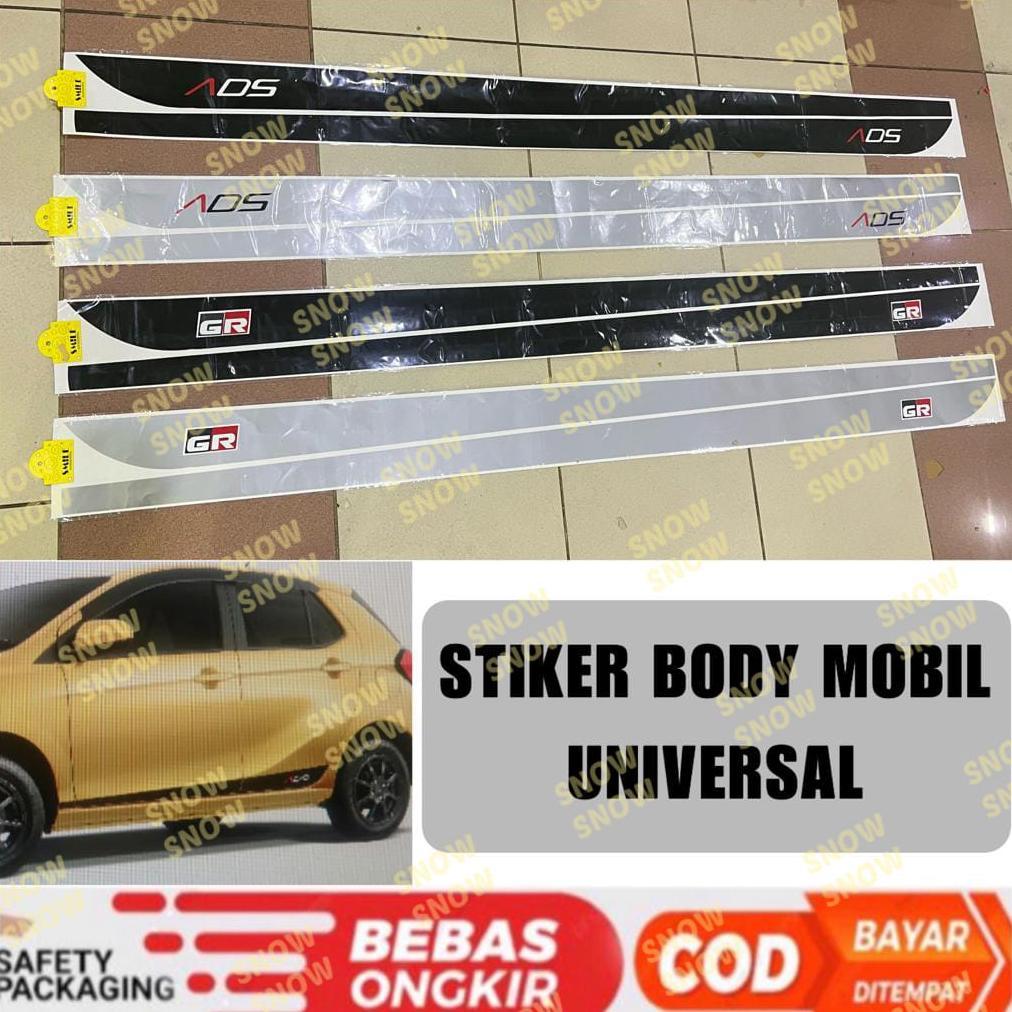 NEW Stiker Body Samping GR ADS Agya Ayla Sticker Mobil Universal Hitam Silver [terbaik][terlaris]
