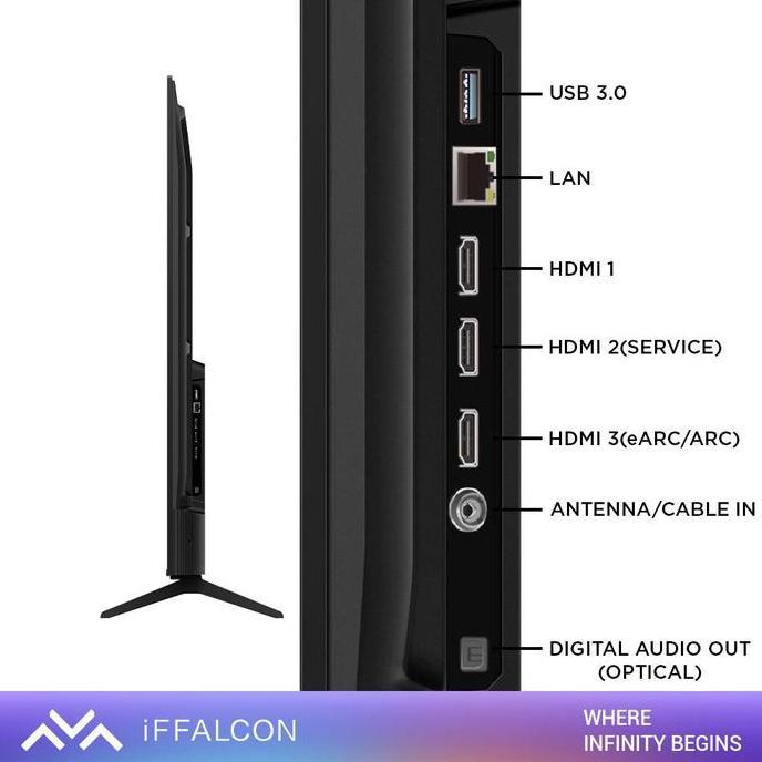 Murah Iffalcon 55 Inch U65 Series Google Tv (Android 12) Smart Digital - 4K Uhd - Dolby Audio - Goog