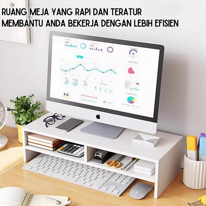 (Ready) Meja Stand Monitor Dudukan Komputer Meja Kerja Komputer Rak Penyimpanan Rak Meja Laptop