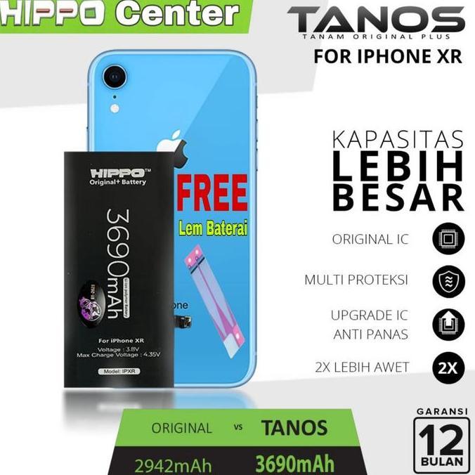 TERMURAH - Hippo Baterai Compatible iPhone XR Battery Hippo Tanos iPhone XR Double Power