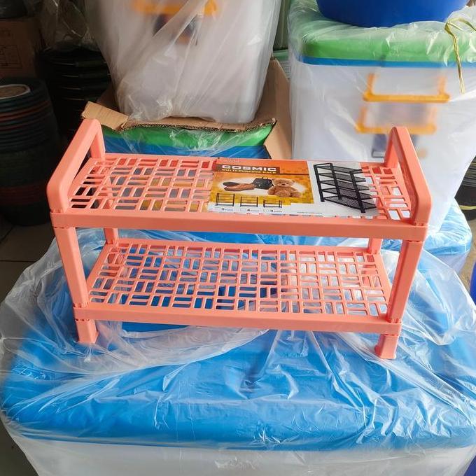Baguskok- Rak Sepatu Plastik Hitam Susun 2