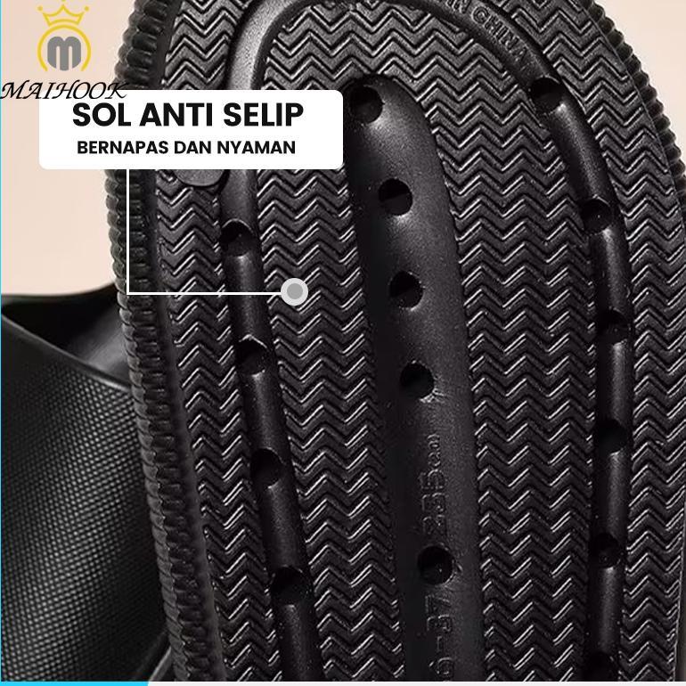 BRAND NEW MAIHOOK Sandal Selop Pria Polos Empuk Karet EVA Kekinian Dewasa Cowok Sandal Pria Keren Mu