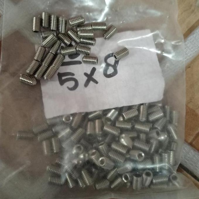 baut L tanam stenlis 316 M 5x8 pitch 0.. set screw 316 imbus
