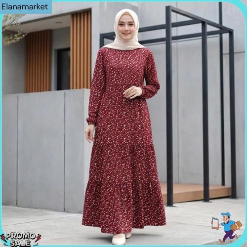 Dress Susun Motif Bunga  Basicc Susun Rempel Stylish Worth It