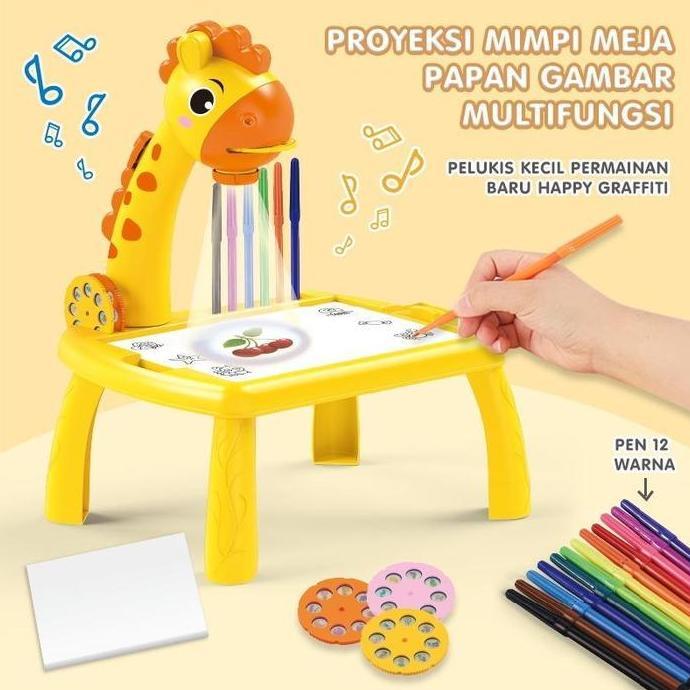 NEW MEJA PROYEKTOR EDUKASI ANAK - MAINAN BELAJAR MELUKIS & MEWARNAI UNTUK ANAK TANPA GARANSI TRANSPO