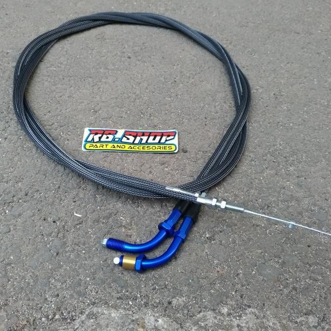 tali/kabel gas standar serat hitam L blue pcx lokal 2018 ori thailand