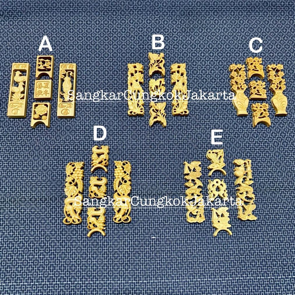 Aksesoris Pintu Sangkar Cungkok Peninggi Cepuk Stopper 1,7Cm Murai Hwamei Bahan Bambu Ukir
