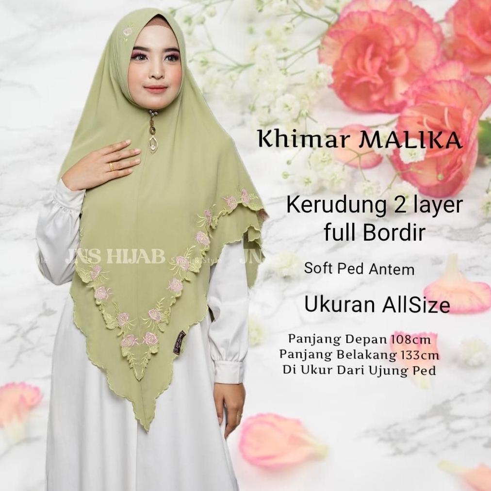 RECOMMENDED Khimar Syari Full Bordir Sekeliling/Kerudung Syari Ceruty Babydoll  Bordir/Hijab Syari B