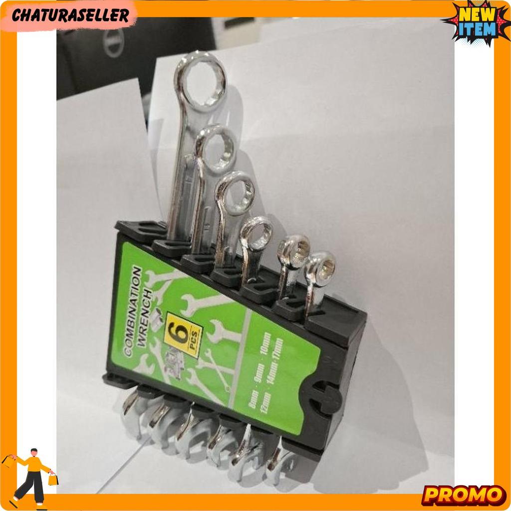 Kunci Ring Pas 6 Pcs Combination Wrench Kunci Ring Set Kombinasi Lengkap Pas Ring Set Lengkap 6 Set 