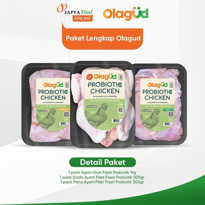 Paket Olagud Lengkap - Paket Ayam Utuh, Paha, & Dada Fillet Probiotik