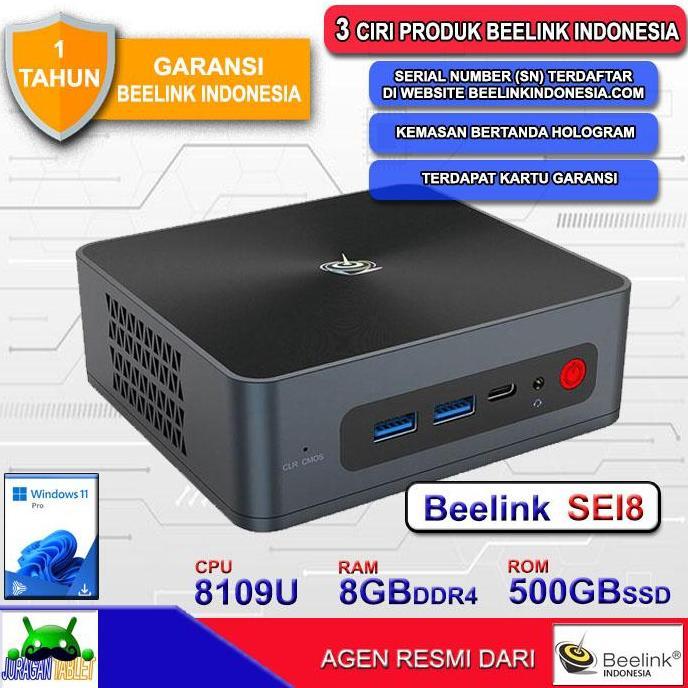 Mini PC Beelink SEi8 Intel i3 8109U 8/500GB SSD NVMe 4K Windows 11 Pro