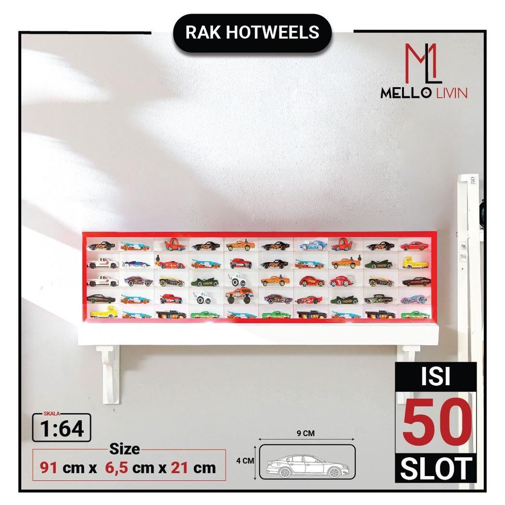 RAK HOTWHEELS ISI 50 SLOT LANDSCAPE SKALA 1:64 / RACK HOTWHEEL ACRYLIC / AKRILIK