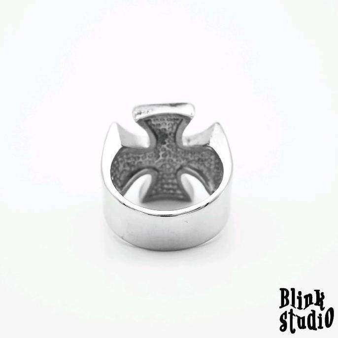 Youboy- Independent - Ring Cincin Titanium Anti Karat Silver Cincin Pria Uniseks Elegan Model Salib 