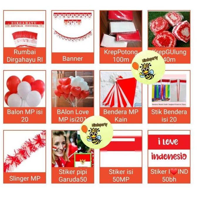 Aksesoris 17Agustus Merah Putih Dekorasi 17Agustus