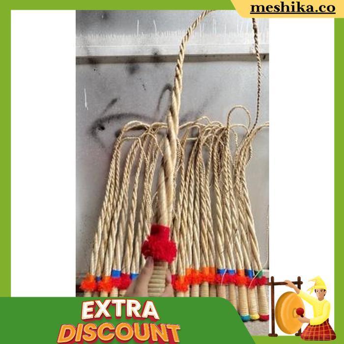 (Bisa Cod) Cambuk Pecut Rami Kuda Lumping Cambuk Rami Panjang -+ 200Cm Besar Jumbo Foto Asli