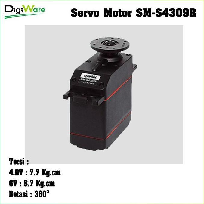BEBAS ONGKIR - Motor Servo SM-S4309R SMS4309R 360 Derajat Torsi 8.7Kg