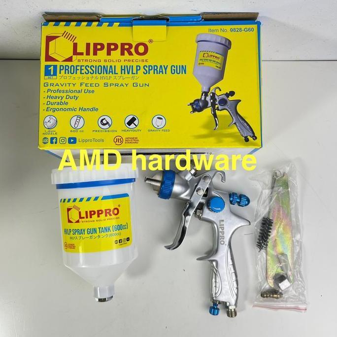 SPRAY GUN HVLP 600 ML CC Spet Tabung Atas LOW PRESSURE Semprotan Cat Kompresor Original Lippro Japan
